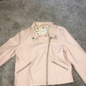 baby pink leather jacket